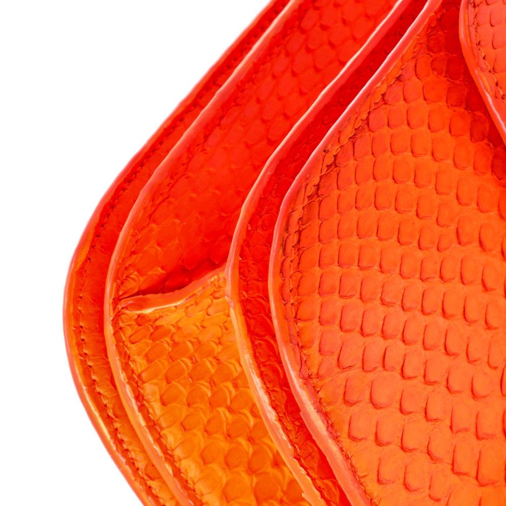 Good Celine Classic Box Bag Python Medium Orange - image 6